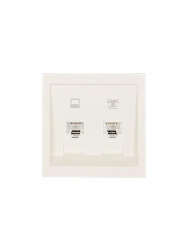 Розетка компьютерная + телефонная СП ZIMA IP20 механизм сл. кость LEZARD 704-9088-143