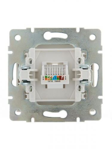 Розетка компьютерная СП Rain RJ45 16А IP20 механизм бел. LEZARD 703-0288-139 фото 2
