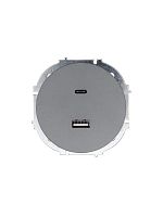 Розетка 1-м СП OSEN TC+ USB разъем механизм сер. матов. LEZARD 743-7488-192TC