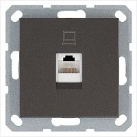 Розетка компьютерная 1-м RJ45 IP20 кат. 5E механизм мокко Jasmart G6105Z