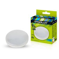 Лампа светодиодная LED-GX53-9W-GX53-4K 9Вт таблетка матовая 4000К бел. GX53 220-240В Ergolux 13515
