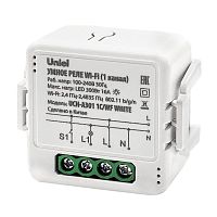 Реле умное Wi-Fi 1 канал 100-240В 16А 3500Вт 300Вт для светодиодов встраив. голосовое управление + приложение UnielSmart Uniel UL-00011708