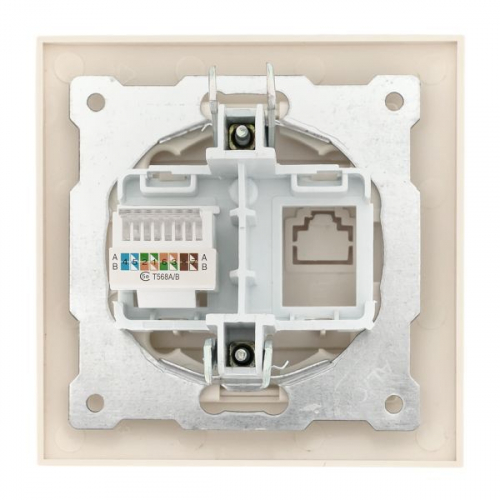 Розетка компьютерная 1-м СП Валенсия RJ45 крем. PROxima EKF EWK01-035-20 фото 3