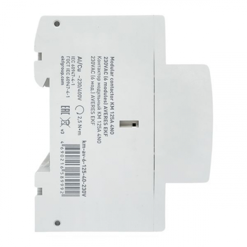 Контактор модульный КМ 125А 4NO 230VAC (6 мод.) AVERES EKF km-av-6-125-40-230V фото 4