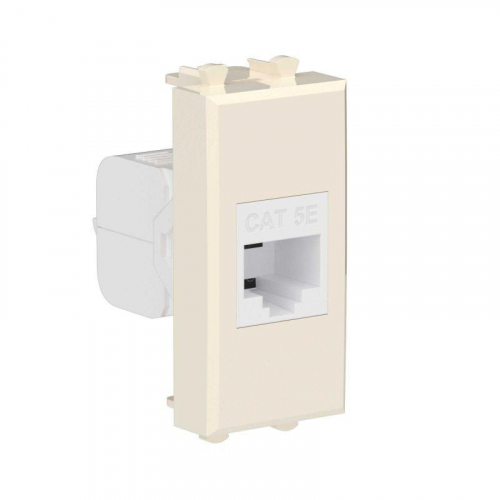 Розетка компьютерная 1мод. Avanti "Ванильная дымка" RJ45 кат.5E без шторок модульная механизм DKC 4405661 фото 2