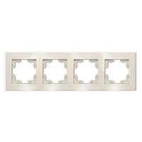 Рамка 4-м Афина стеклянная сл. кость (ivory) UNIVersal 2275