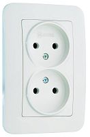 Розетка 2-м СП Lillium N 10А без заземл. бел. Makel 55017