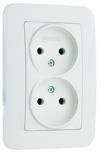 Розетка 2-м СП Lillium N 10А без заземл. бел. Makel 55017