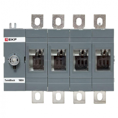Рубильник 4п 160А без рукоятки управления TwinBlock EKF tb-s-160-4p фото 3
