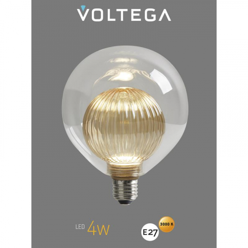 Лампа светодиодная филаментная Loft 271 G125G8027 4Вт 3000К E27 Voltega 8572 фото 6