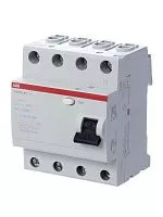 Выключатель дифференциального тока (УЗО) 4п 63А 100мА тип AC FH204AC-63/0.1 4мод. ABB 2CSF204006R2630