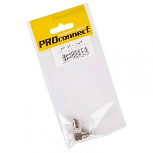 Переход гнездо F-штекер TV угловой (уп.50шт) PROCONNECT 05-4311-4 фото 2