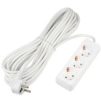 Удлинитель 3х10м с заземл. 16А Ultra S-GCU3-10 WHITE бел. Uniel UL-00010004