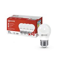 Лампа светодиодная LED-ШАР-VC 4PACK 11Вт 230В E27 4000К 1050лм (уп.4шт) IN HOME 4690612047881