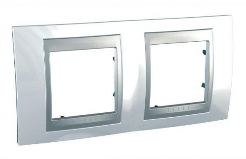 Рамка 2-м CП Unica Top нордик/алюм. SchE MGU66.004.092