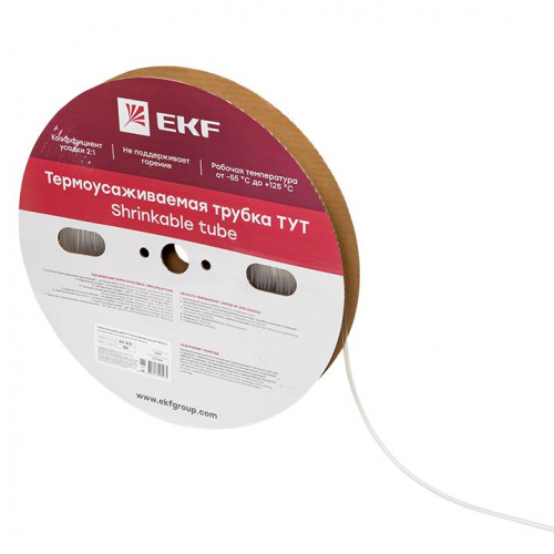 Трубка термоусадочная ТУТ 4/2 прозр. (уп.100м) PROxima EKF tut-4-tr фото 3
