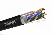 Кабель витая пара F/UTP 4х2х24AWG(0.51мм) + трос кат.5E PE outdoor Fluke tested 305м (м) PRO TOKOV ELECTRIC TKP-C05-F42-5E-305-ODC