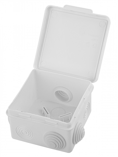 Распаячная коробка ОП 80х80х50мм, крышка, IP54, 7вх., белая, инд. штрихкод TDM фото 7