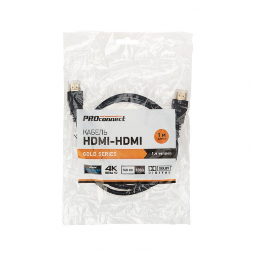 Шнур HDMI-HDMI gold 1м с фильтрами (PE bag) PROCONNECT 17-6202-6 фото 7