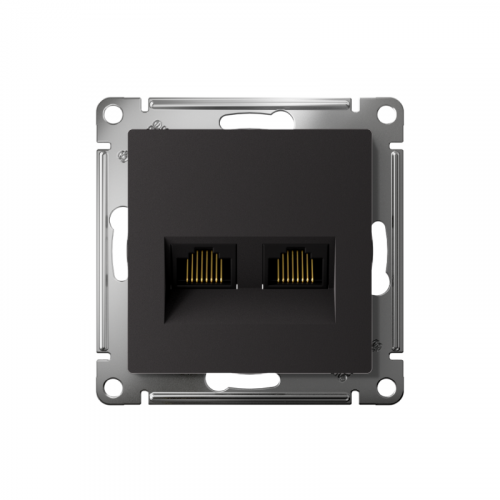 Розетка компьютерная 2-м AtlasDesign RJ45 кат.5E механизм карбон SE ATN001085 фото 2