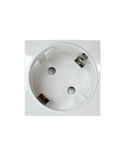 Розетка 2К+З нем.стд., 45х45 мм (mosaic), 2 модуля, белая Filum FL-PWS-1P-WH