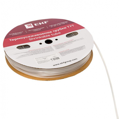 Трубка термоусадочная ТУТ 6/3 прозр. (уп.100м) PROxima EKF tut-6-tr фото 4