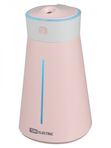 Портативный увлажнитель воздуха "Ареал мини", 0,38 л, RGB, насадки: вентилятор, ночник, розовый, TDM фото 7