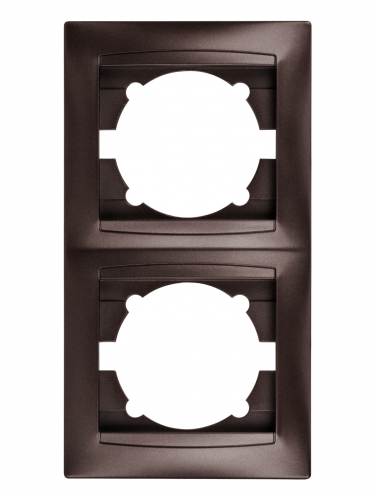 Рамка 2-х постовая вертикальная шоколад "Лама" TDM фото 3