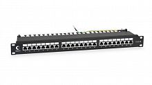 Патч-панель 19дюйм 1U 24 порта RJ45 кат.5E Dual IDC PL-24-Cat.5e-SH-Dual IDC полностью экранир. Cabeus 7002c