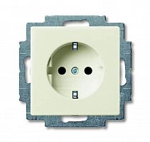 Розетка 1-м СП Basic 55 16А IP20 250В Schuko chalet-white бел. ABB 2CKA002011A6144