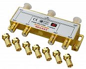 Делитель ТВх6 + 7шт F 5-1000 МГц (GOLD) box Rexant 05-6104-1