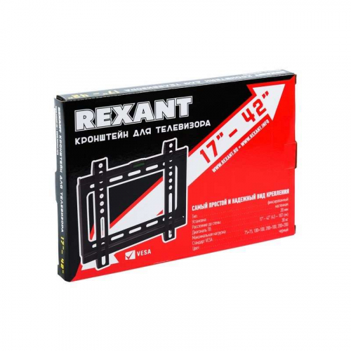Кронштейн для LED телевизора 17-42дюйм фиксированный Rexant 38-0310 фото 2