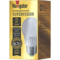 Лампа светодиодная 80 543 NLL-G45-6-230-4K-E27-FR-SV 6Вт шар матовая 4000К нейтр. бел. E27 600лм 176-264В Supervision Navigator 80543