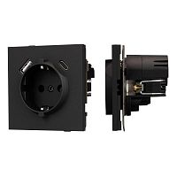 Розетка 1-м СП SCT-TENDO-MUAC-SFPL-BK 16А IP20 230В с USB зарядкой механизм Arlight 054607