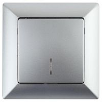Выключатель 1-кл. СП Solo 4-102-03 10А 250В IP20 с подсветкой алюм. Intro Б0053561