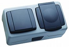 Выключатель 1-кл. в компл. розетка с крышкой IP55 Plus Makel 36064202