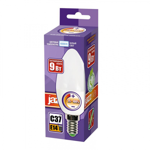 Лампа светодиодная PLED-DIM 9Вт C37 4000К нейтр. бел. 630лм E14 230В 50Гц JazzWay 5035867 фото 2