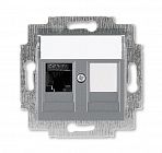 Розетка информационная Levit RJ45 кат. 6 и заглушка сталь ABB 2CHH296117A6069