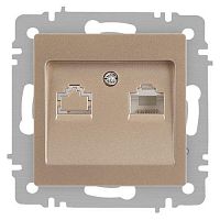 Розетка компьютерная 1-м СП Accent 6-303-04 RJ45 IP20 шампань Intro Б0063632
