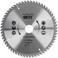 Диск пильный для циркулярных пил по ламинату 210х30/25.4х60T FIT 37780