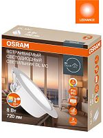 Светильник светодиодный Downlight DL MC 8Вт 3000/4000/6500К IP40 720лм ДВО даунлайт кругл. встраив. с переключателем цветовой температуры бел. OSRAM 4607194230785