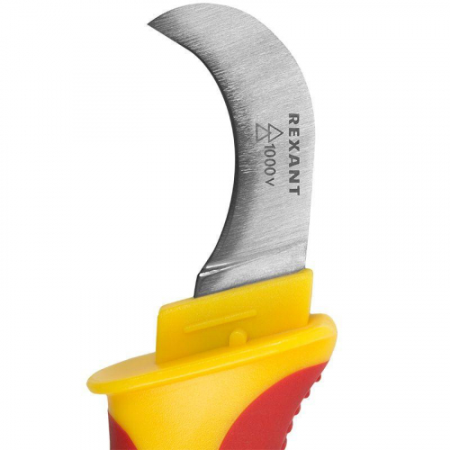 Нож монтажника нержавеющая сталь изогнутое лезвие Rexant 12-4937 фото 4