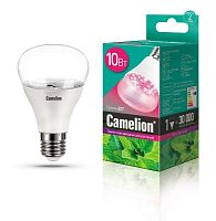 Лампа светодиодная LED10-PL/BIO/E27 10Вт рефлектор прозрачная E27 220В для растений Camelion 13241