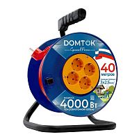 Удлинитель на катушке 4х40м с заземл. 16А IP20 4кВт ПВС 3х2.5 DOMTOK 2463