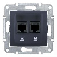 Розетка компьютерная 2-м СП Sedna RJ45 CAT.6 графит SchE SDN4800170