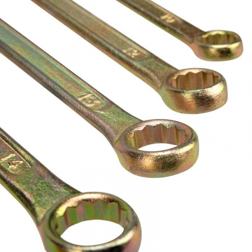 Набор ключей комбинированных 8 10 12 13 14 17мм 6 предметов цинк желт. Rexant 12-5841-2 фото 3