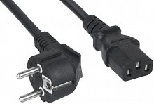 Кабель питания ПВС-АП 3x1.5 CEE 7/7 угловая - C13, 220/250В, 10А, чёрный, 1.8м Filum FL-PC-SH90/C13-C2-1.8-BK