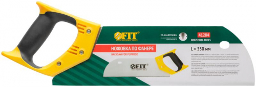 Ножовка по фанере с запилом черно-желтая ручка 350мм 12 TPI FIT 41284 фото 4