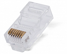 Коннектор RJ-45, 5E кат., 8p8c, 6 мкм, для одножильного кабеля, уп/100 шт Filum FL-NA-PLUG5E-5