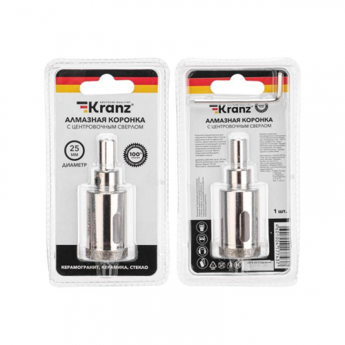 Коронка алмазная 25мм с центровочным сверлом Kranz KR-92-0008 фото 8